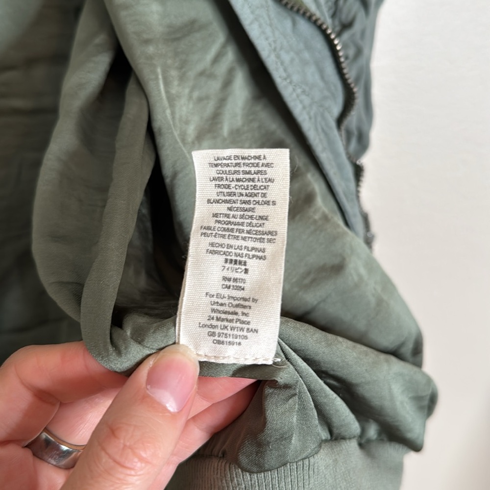 Free People Ruched Linen Bomber Jacket - Picture 8 of 10